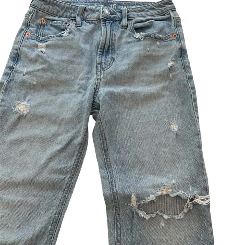 GAPTeen Girlfriend High Rise Distressed Light Blue Jeans Girls Size 10